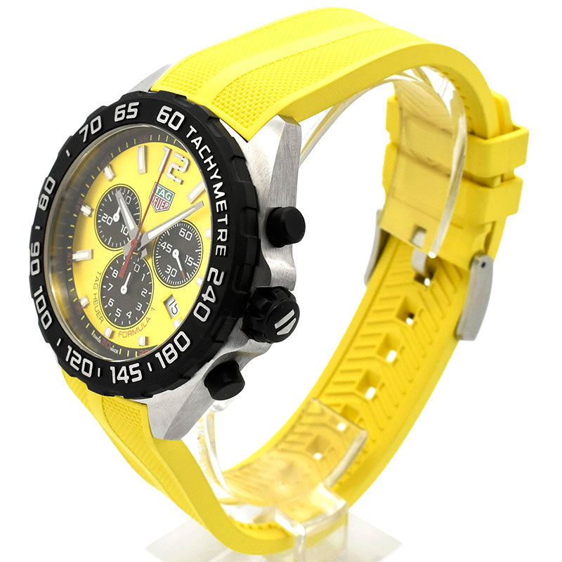 Tag Heuer Formula 1 Chronograph Yellow Dial Yellow Rubber Strap Watch for Men - CAZ101AM.FT8054 Buy Now By Tag Heuer