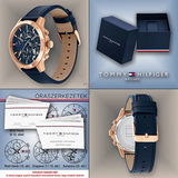 Tommy Hilfiger Henry Chronograph Quartz Blue Dial Blue Leather Strap Watch For Men - 1710475 Buy Now By Tommy Hilfiger