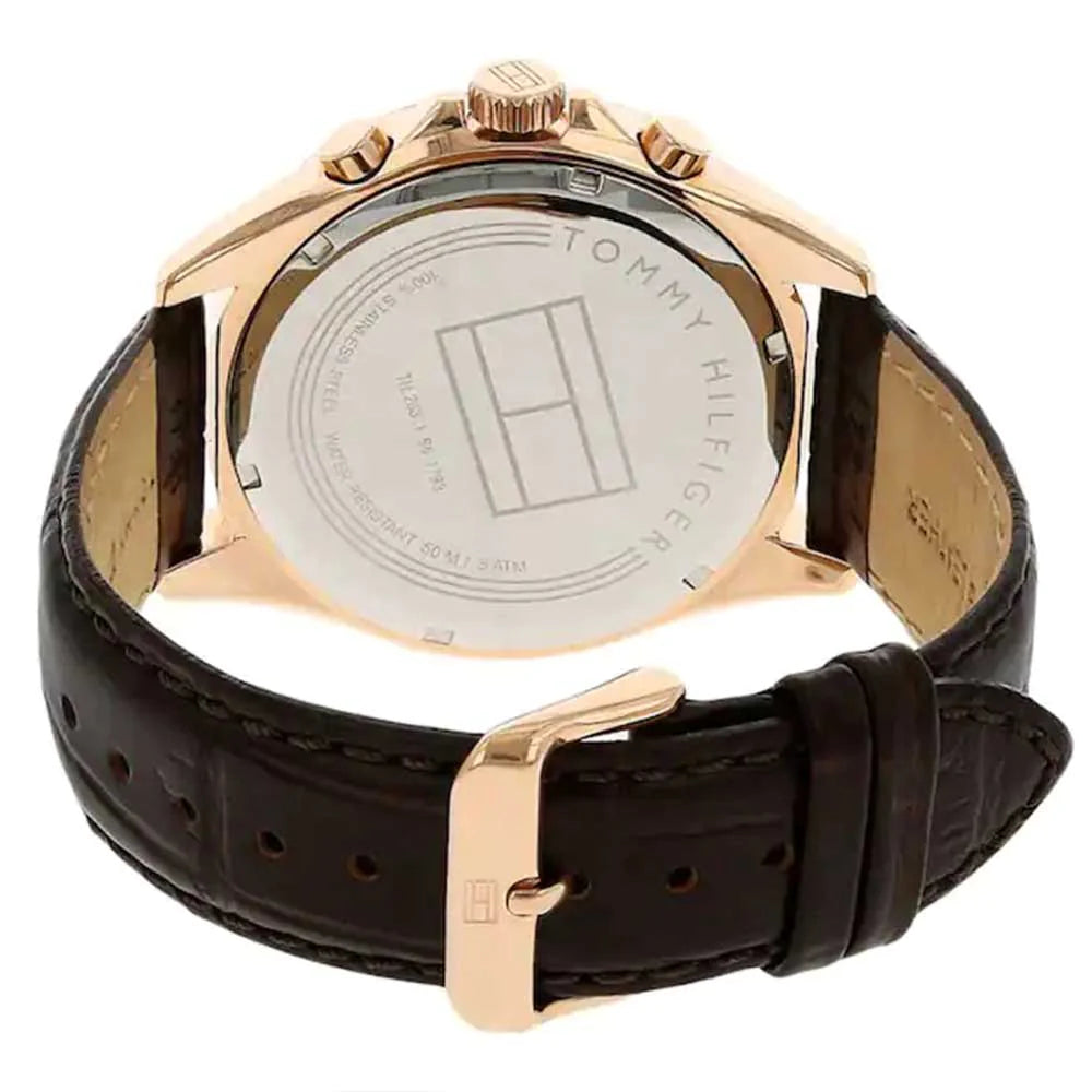 Tommy Hilfiger Luke Quartz White Dial Brown Leather Strap Watch for Men - 1791118 Buy Now By Tommy Hilfiger