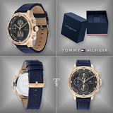 Tommy Hilfiger Trent Chronograph Grey Dial Black Leather Strap Watch For Men - 1791808 Buy Now By Tommy Hilfiger