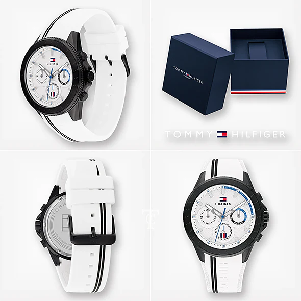Tommy Hilfiger Aiden Chronograph White Dial White Rubber Strap Watch For Men - 1791862 Buy Now By Tommy Hilfiger