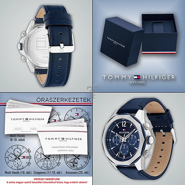 Tommy Hilfiger Lars Chronograph Blue Dial Blue Leather Strap Watch For Men - 1792063 Buy Now By Tommy Hilfiger