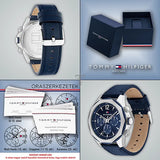 Tommy Hilfiger Lars Chronograph Blue Dial Blue Leather Strap Watch For Men - 1792063 Buy Now By Tommy Hilfiger