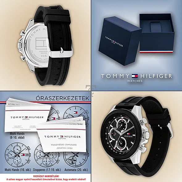 Tommy Hilfiger Clark Chronograph Black Dial Black Rubber Strap Watch For Men - 1792082 Buy Now By Tommy Hilfiger