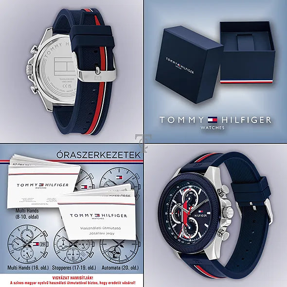 Tommy Hilfiger Clark Chronograph Blue Dial Black Leather Strap Watch For Men - 1792083 Buy Now By Tommy Hilfiger