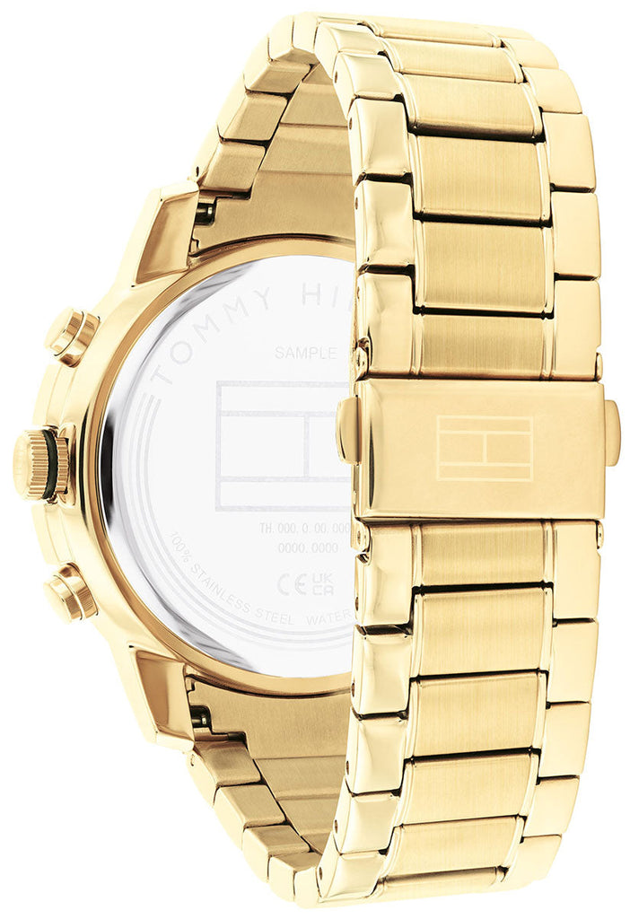 Tommy Hilfiger Troy Chronograph Black Dial Gold Steel Strap Watch For Men - 1792109 Buy Now By Tommy Hilfiger