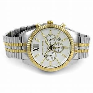 Michael Kors Lexington Silver Dial Two Tone Steel Strap Watch for Men - MK8344 Buy Now By Michael Kors
