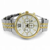 Michael Kors Lexington Silver Dial Two Tone Steel Strap Watch for Men - MK8344 Buy Now By Michael Kors