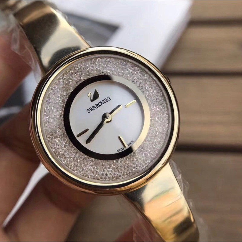 Swarovski Crystalline Bracelet White Dial Gold Steel Strap Watch for Women - 5269253 Buy Now By Swarovski