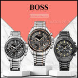 Hugo Boss Chronograph Black Dial Silver Steel Strap Watch for Men - 151080 Buy Now By Hugo Boss