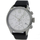 Calvin Klein Masculine Chronograph White Dial Black Leather Strap Watch for Men - K2H27120 Buy Now By Calvin Klein