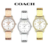 Coach Delancey Diamonds Silver Dial Gold Steel Strap Watch for Women - 14502354 Buy Now By Coach