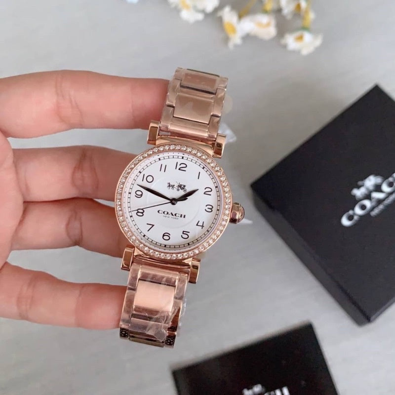 Coach Madison White Dial Rose Gold Steel Strap Watch for Women - 14502398 Buy Now By Coach