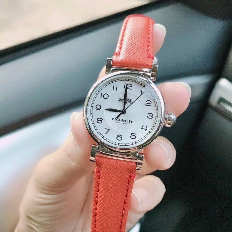 Coach Madison White Dial Red Leather Strap Watch for Women - 14502407 Buy Now By Coach