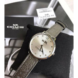 Coach Slim Easton Silver Dial Grey Leather Strap Watch for Women - 14502686 Buy Now By Coach