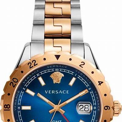 Versace Hellenyium GMT Blue Dial Two Tone Steel Strap Watch for Men - V11060017 Buy Now By Versace