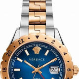 Versace Hellenyium GMT Blue Dial Two Tone Steel Strap Watch for Men - V11060017 Buy Now By Versace