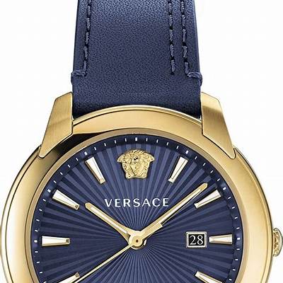 Versace V-Urban Quartz Blue Dial Blue Leather Strap Watch for Men - VELQ00319 Buy Now By Versace