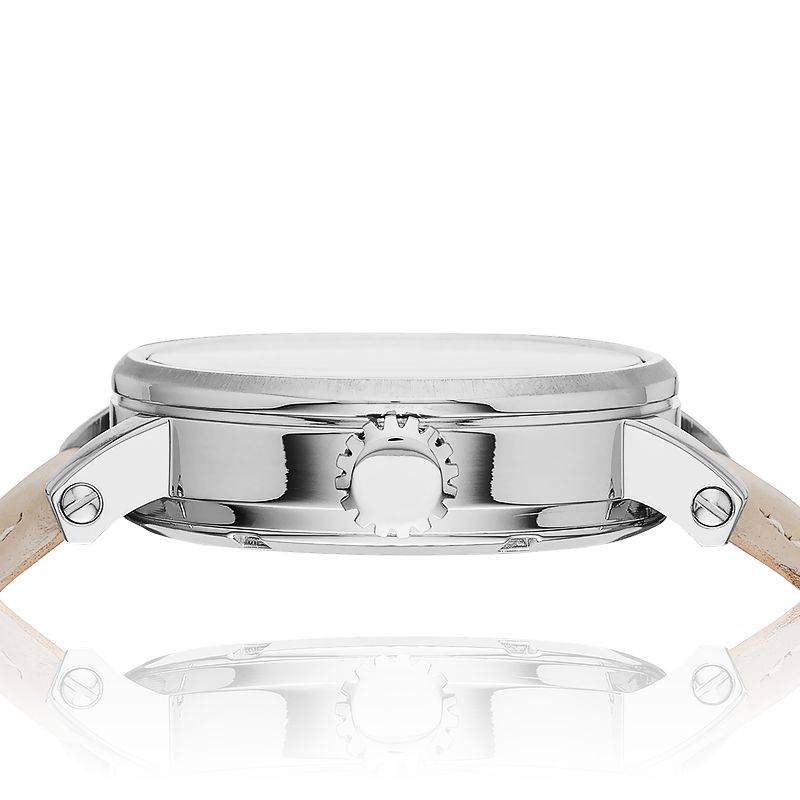 Fossil Boyfriend Automatic Skeleton Silver Dial White Leather Strap Watch for Women - ME3069 Buy Now By Fossil