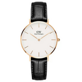 Daniel Wellington Petite Reading White Dial Black Leather Strap Watch For Women - DW00100173 Buy Now By Daniel Wellington