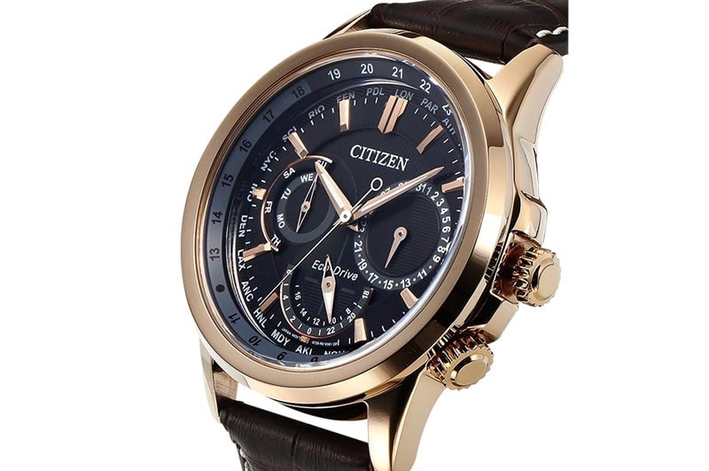 Citizen Eco Drive Calendrier Black Dial Brown Leather StrapWatch For Men - BU2023-12E Buy Now By Citizen