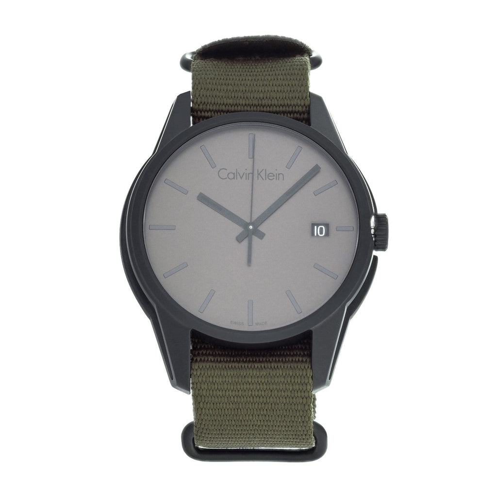 Calvin Klein Tone Green Dial Green NATO Strap Watch for Men - K7K514WL Buy Now By Calvin Klein