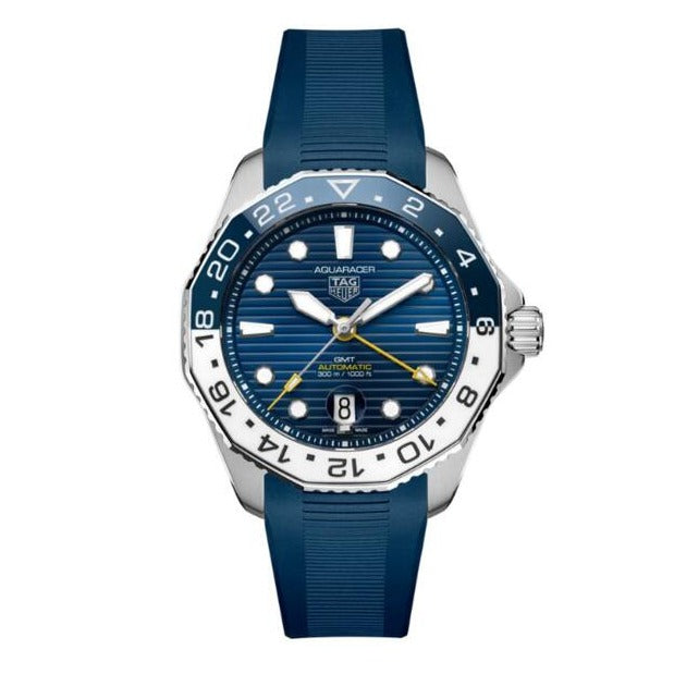 Tag Heuer Aquaracer Professional 300 GMT Automatic Blue Dial Blue Rubber Strap Watch for Men - WBP2010.FT6198 Buy Now By Tag Heuer