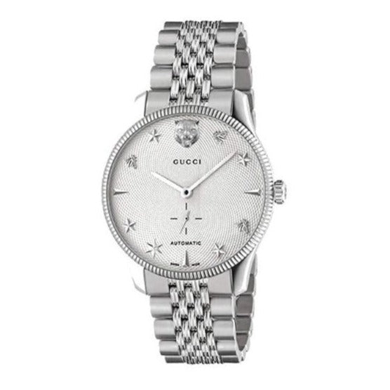 Gucci G Timeless Automatic Silver Dial Silver Steel Strap Watch for Men - YA126354 Buy Now By Gucci