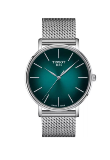 Tissot Everytime Gent Green Dial Silver Mesh Bracelet Watch for Men - T143.410.11.091.00 Buy Now By Tissot