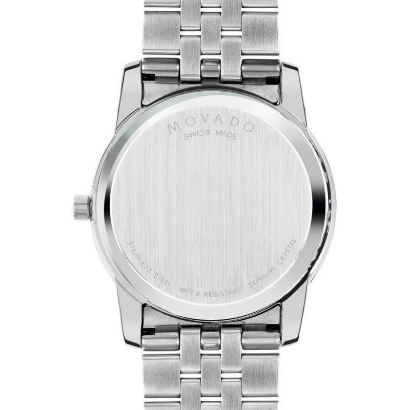 Movado Museum Diamonds Black Dial Silver Steel Strap Watch For Men - 606878 Buy Now By Movado