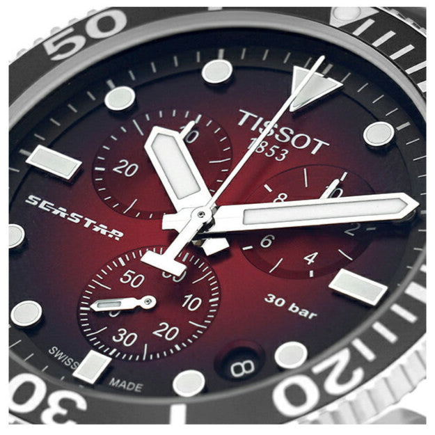 Tissot Seastar 1000 Chronograph Red Dial Black Rubber Strap Watch For Men - T120.417.17.421.00 Buy Now By Tissot