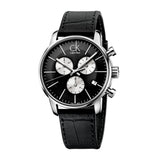 Calvin Klein City Chronograph Black Dial Black Leather Strap Watch for Men - K2G271CX Buy Now By Calvin Klein