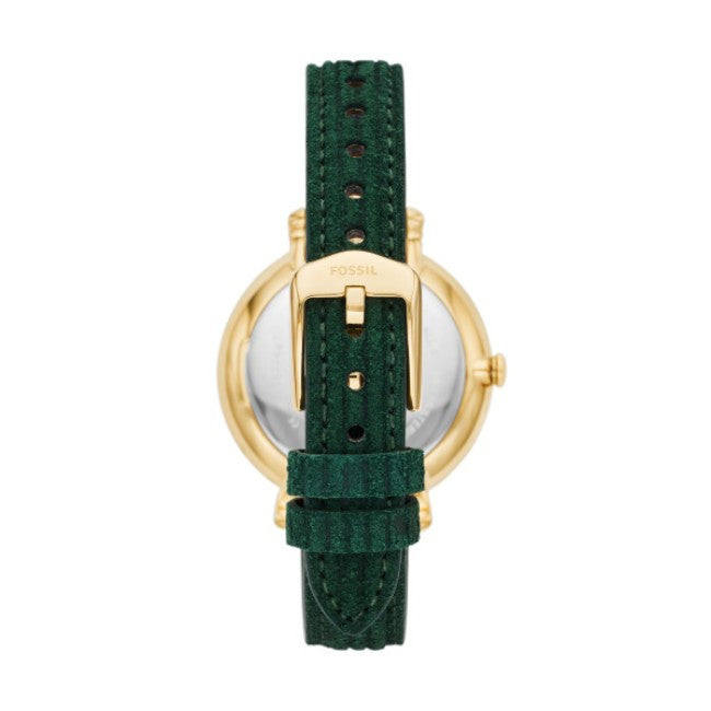 Fossil Jacqueline Multifunction Moonphase Mother of Pearl White Dial Green Leather Strap Watch for Women - ES5244 Buy Now By Fossil