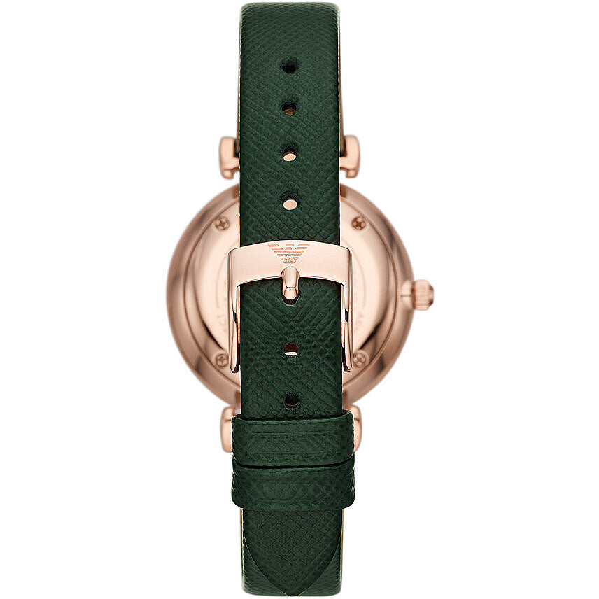 Emporio Armani Pro Planet Analog Silver Dial Green Leather Strap Watch For Women - AR11517 Buy Now By Emporio Armani