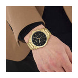 Hugo Boss Trace Chronograph Black Dial Gold Steel Strap Watch For Men - 1514006 Buy Now By Hugo Boss