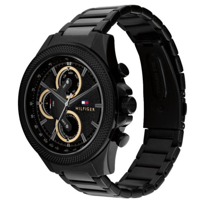Tommy Hilfiger Clark Chronograph Black Dial Black Steel Strap Watch For Men - 1792081 Buy Now By Tommy Hilfiger