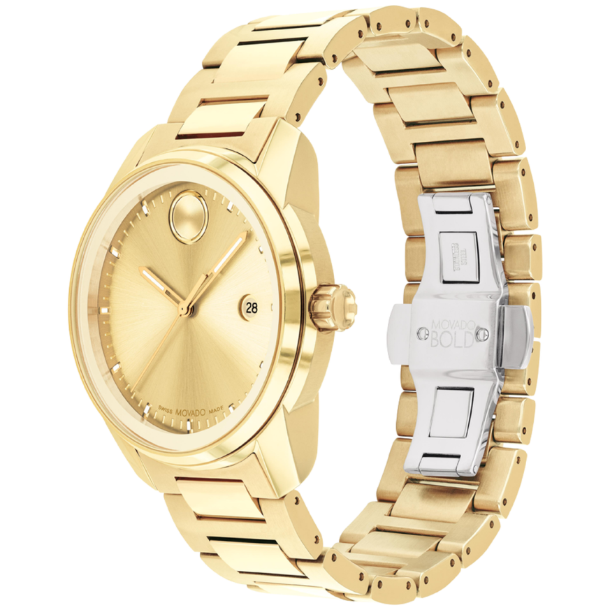 Movado Bold Verso Gold Dial Gold Steel Strap Watch for Men - 3600861 Buy Now By Movado