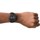 Emporio Armani Luigi Analog Black Dial Black Leather Strap Watch For Men - AR11450 Buy Now By Emporio Armani
