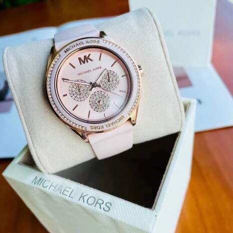 Michael Kors Quartz Pink Dial Pink Silicone Strap Watch For Women - MK6946 Buy Now By Michael Kors