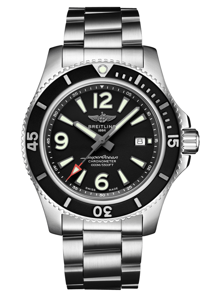 Breitling Superocean Automatic 44mm Black Dial Silver Steel Strap Watch for Men - A17367D71B1A1 Buy Now By Breitling