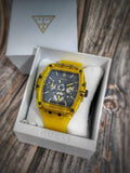 Guess Phoenix Multi Function Black Dial Yellow Rubber Strap Watch for Men - GW0203G6 Buy Now By Guess