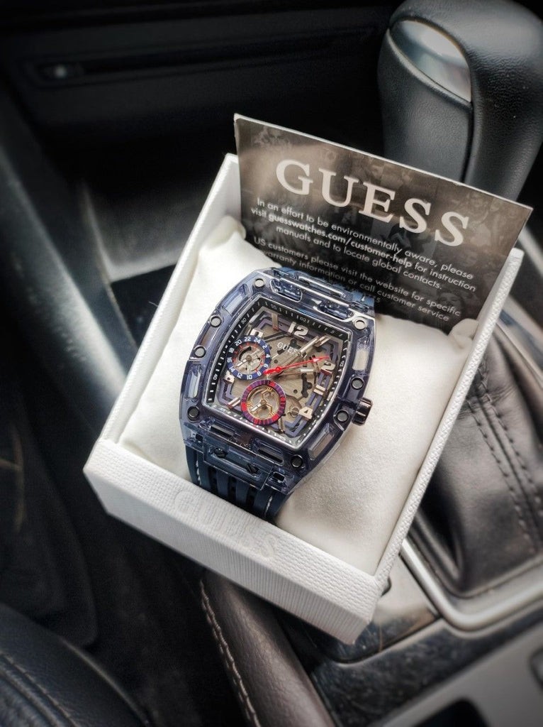 Guess Phoenix Chronograph Black Dial Black Rubber Strap Watch for Men - GW0499G1 Buy Now By Guess