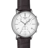 Tissot Carson Premium Chronograph White Dial Brown Leather Strap Watch For Men - T122.417.16.011.00 Buy Now By Tissot