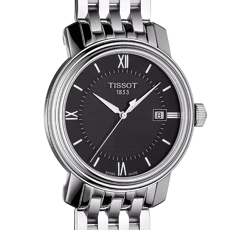 Tissot T Classic Bridgeport Black Dial Silver Steel Strap Watch For Men - T097.410.11.058.00 Buy Now By Tissot