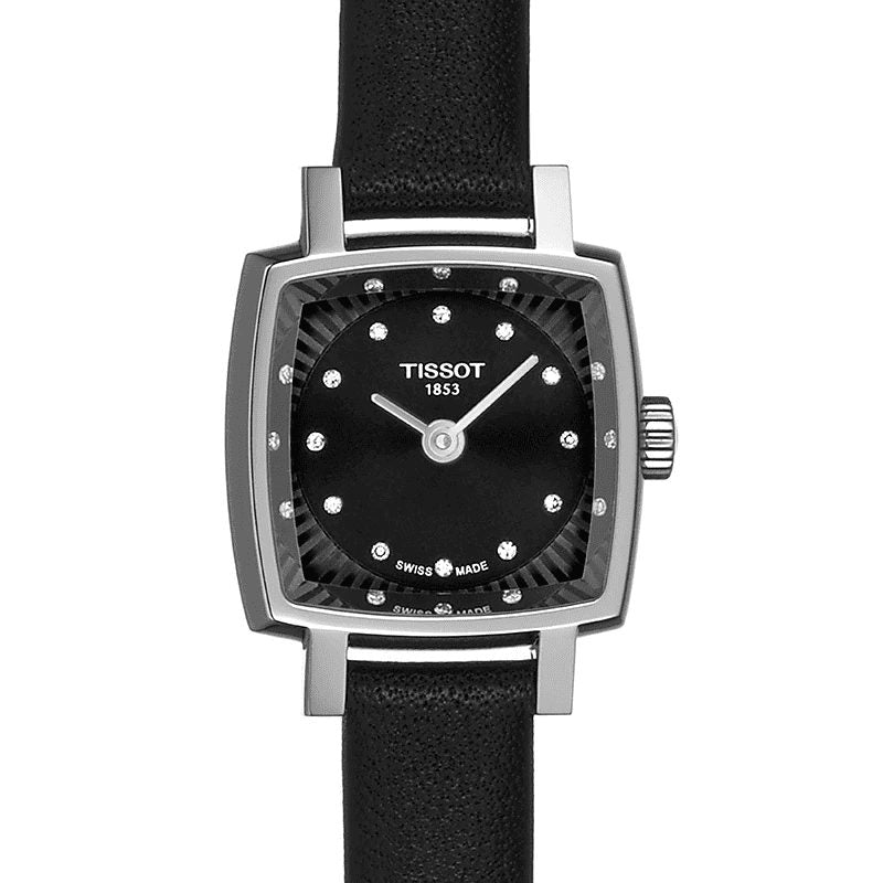 Tissot Lovely Square Quartz Diamonds Black Dial Black Leather Strap Watch For Women - T058.109.16.056.00 Buy Now By Tissot