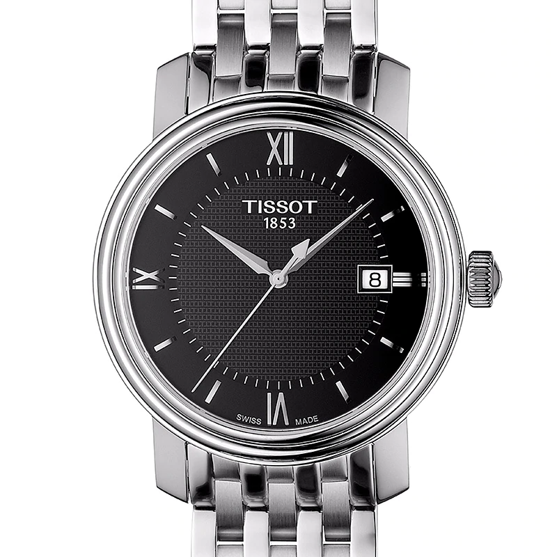 Tissot T Classic Bridgeport Black Dial Silver Steel Strap Watch For Men - T097.410.11.058.00 Buy Now By Tissot