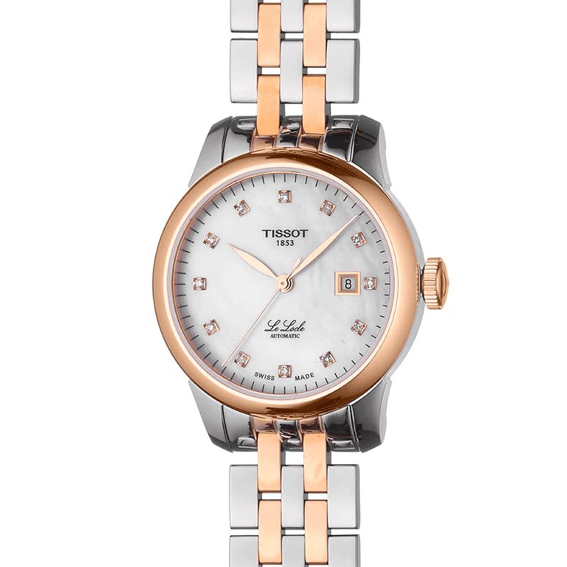 Tissot Le Locle Automatic Diamonds Mother of Pearl White Dial Two Tone Steel Strap Watch For Women - T006.207.22.116.00 Buy Now By Tissot