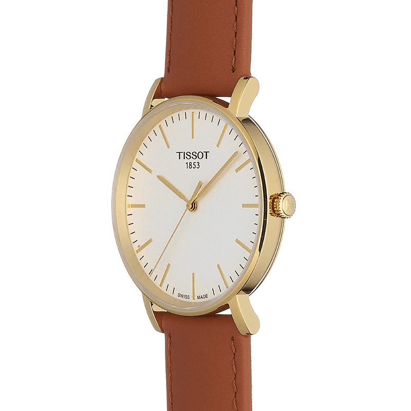 Tissot T Classic Everytime White Dial Brown Leather Strap Watch For Men - T109.410.36.031.00 Buy Now By Tissot