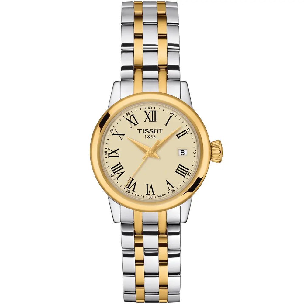 Tissot Classic Dream Lady Gold Dial Two Tone Steel Strap Watch For Women - T129.210.22.263.00 Buy Now By Tissot