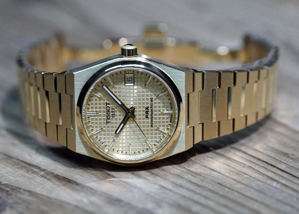 Tissot PRX Powermatic 80 Gold Dial Gold Steel Strap Watch for Men - T137.207.33.021.00